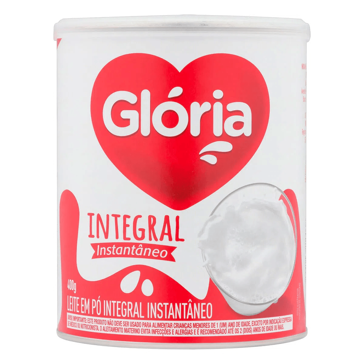 Leite em Pó Glória Integral Instantâneo Lata 400g