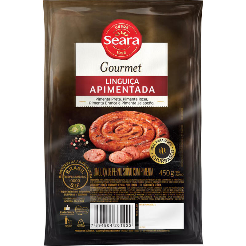 Linguiça Seara Gourmet 500 - Alho e Queijo - Congelada