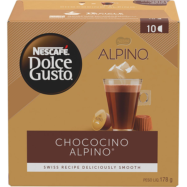 Chococino em Cápsula Alpino Nescafé Dolce Gusto Caixa 178g 10 Unidades