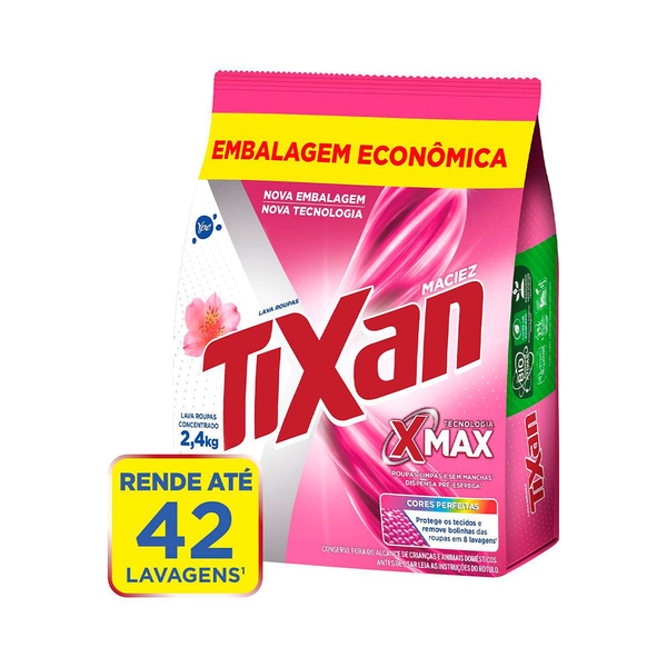 Sabão em Pó Tixan 2,4kg - Maciez - Sachê