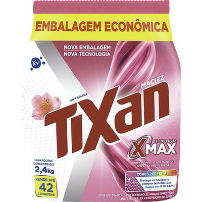 Sabão em Pó Tixan 2,4kg - Maciez - Sachê