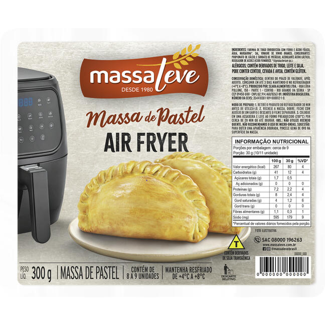 Massa de Pastel Massa Leve Forno 300g