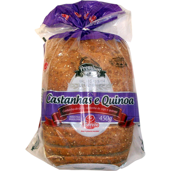 Pão CASEIRINHO Select Castanha e Quinoa 450g