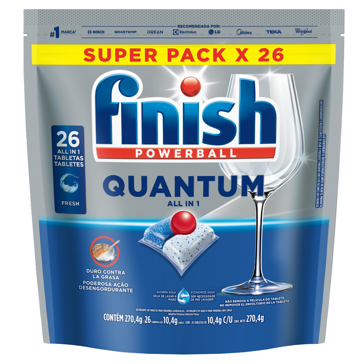Lava Louça FINISH Power Ball Quantum Tabletes 26 unidades
