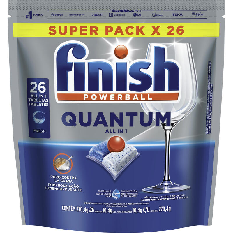 Lava Louça FINISH Power Ball Quantum Tabletes 26 unidades
