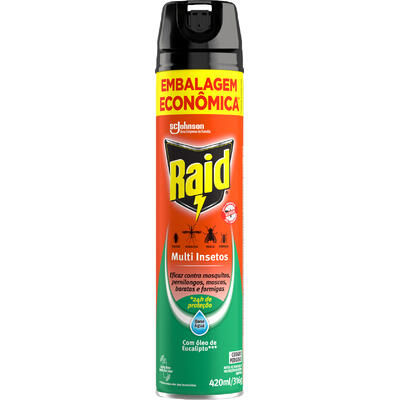 Inseticida Aerossol Raid Multi Insetos Euc Base água 420ml
