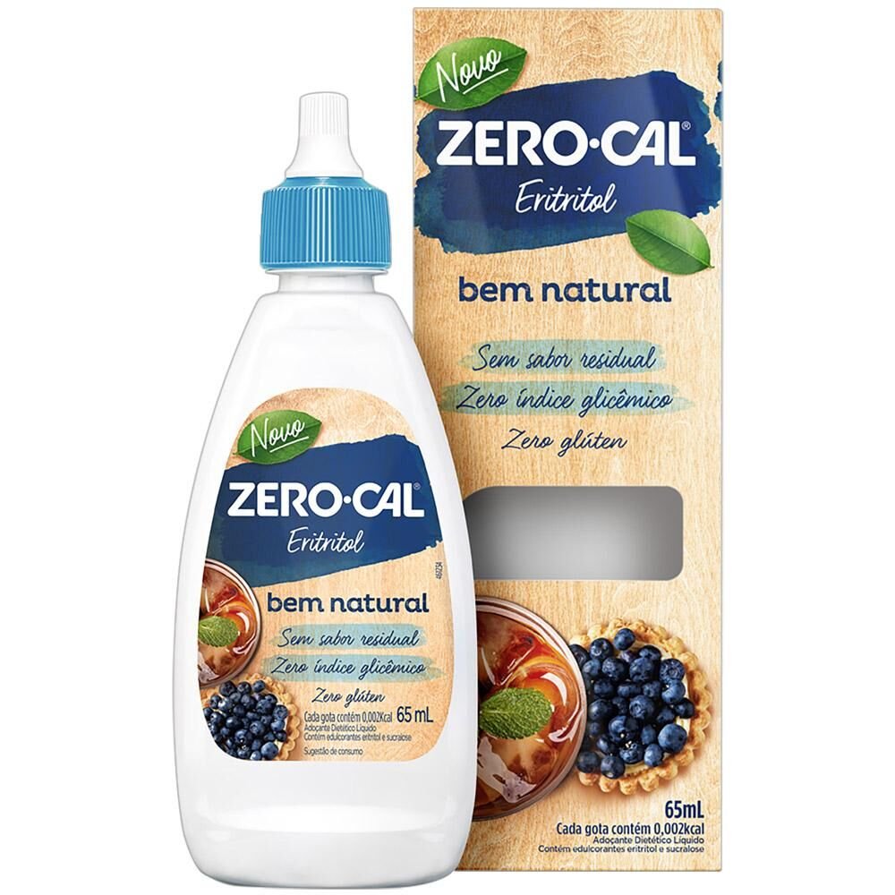 Adoçante Zero Cal Eritritol Liquido 65ml