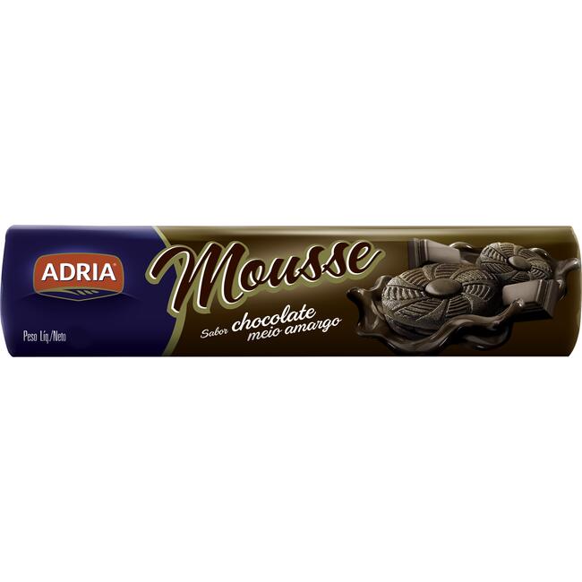 Biscoito Adria Mousse Chocolate meio amargo 150g