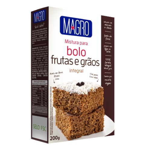 Mistura para Bolo Magro 200g - Integral - Frutas