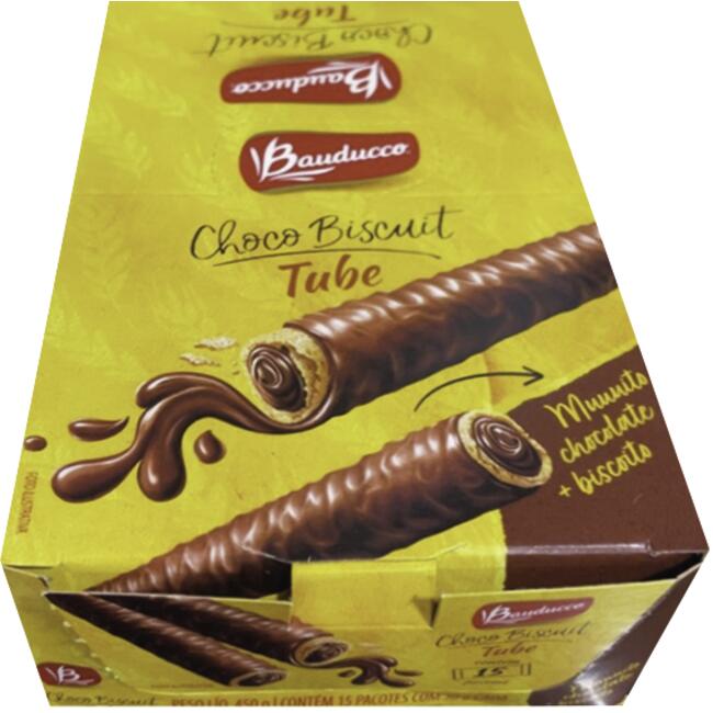 Biscoito Bauducco Choco Biscuit Tube 15x30g