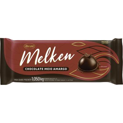 Cobertura de Chocolate Melken Harald Meio Amargo 1,050kg