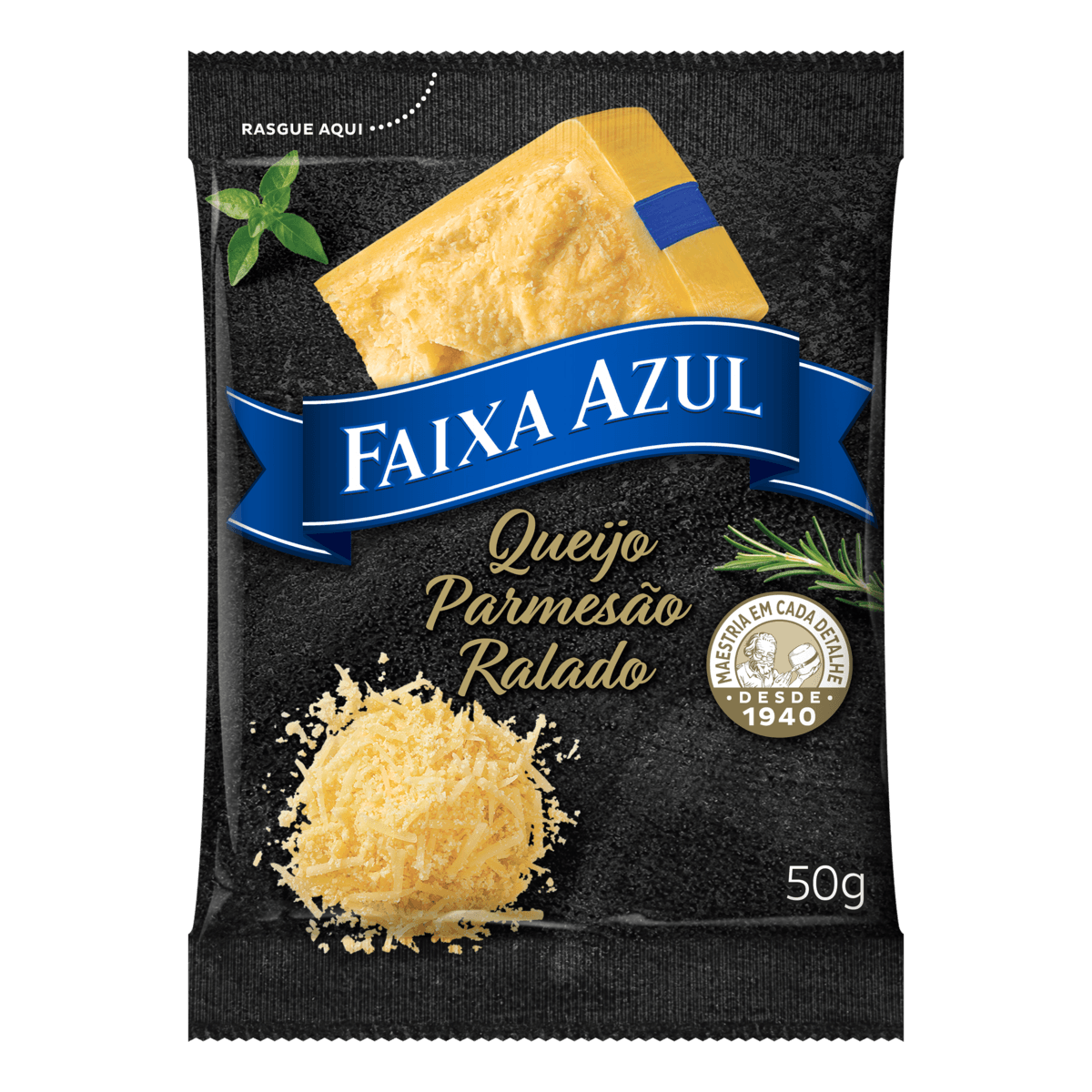 Queijo Parmesão Ralado Faixa Azul Pacote 50g