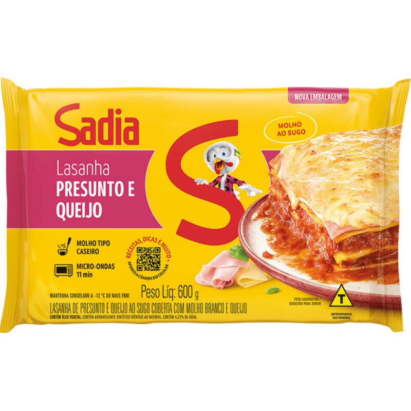 Lasanha Sadia Presunto e Queijo 600g