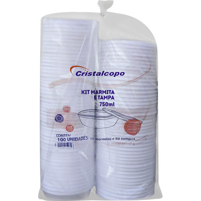 Pote para Marmitex Cristaltampa - 750ml 50 potes