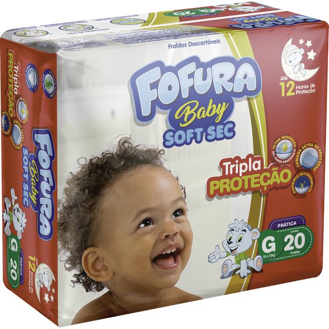 Fralda Descartável Fofura Baby Soft Sec G 20 un