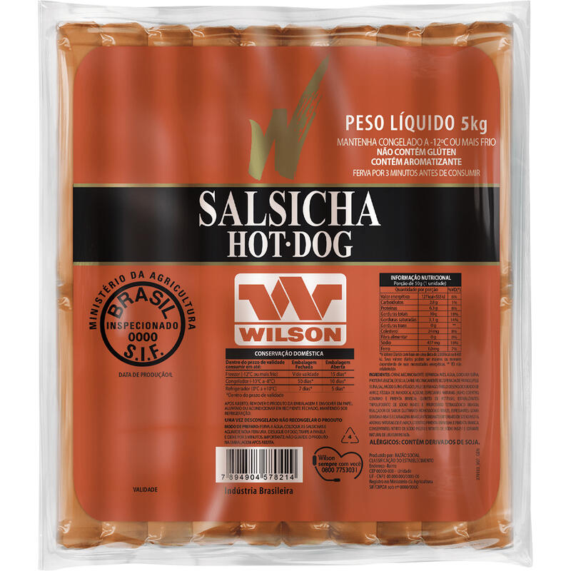 Salsicha Hot Dog Wilson Congelada 5kg