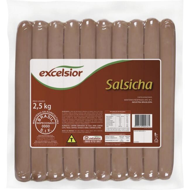 Salsicha Dogão Excelsior 25cm 2,5kg