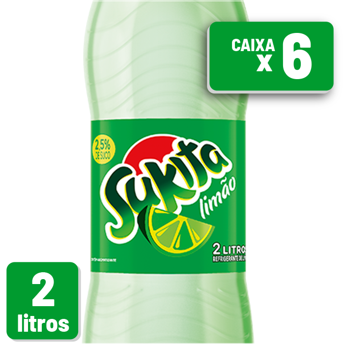 Refrigerante Sukita Limão Pet 2L Caixa c/ 6 un