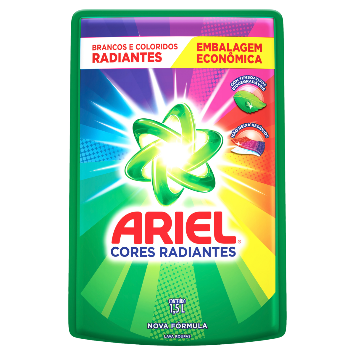 Refil Sabão Líquido ARIEL Cores Radiantes 1,5L