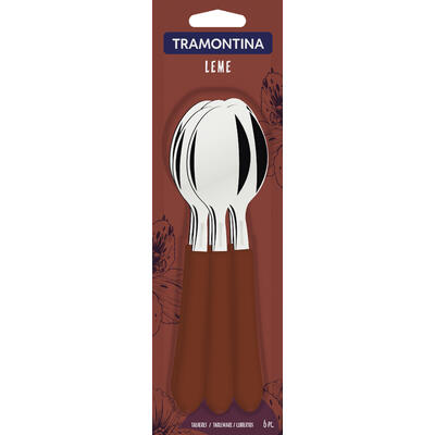 Colher de Mesa Tramontina Leme Vermelho 6 pcs