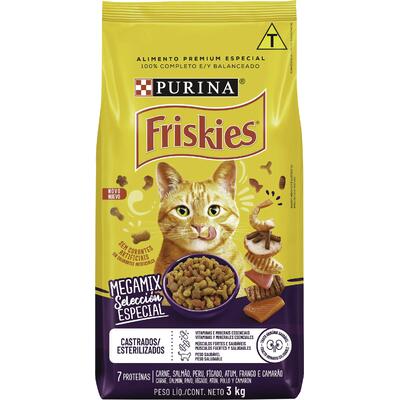 Alimento FRISKIES para Gatos Castrados Megamix Pacote 3kg