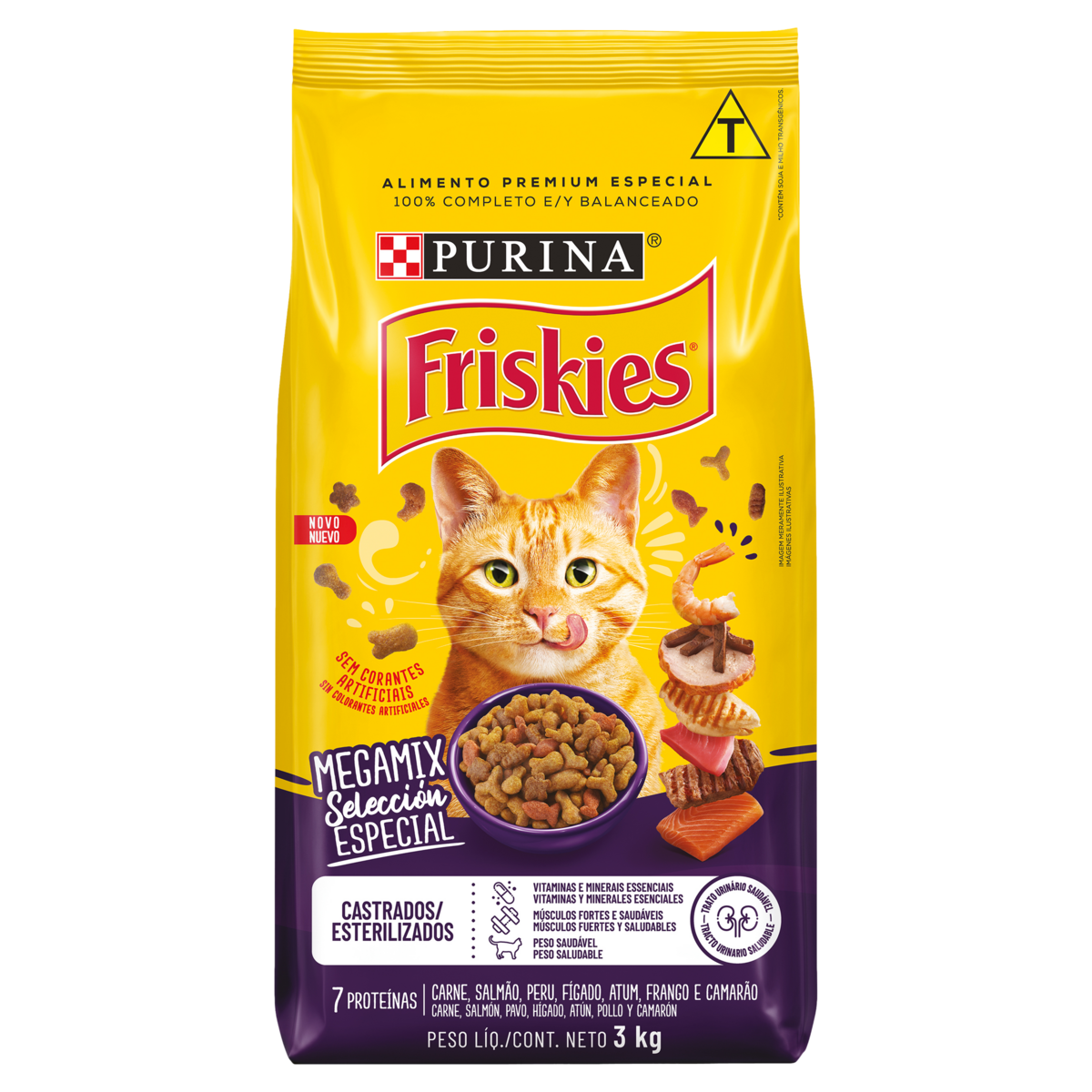 Alimento FRISKIES para Gatos Castrados Megamix Pacote 3kg