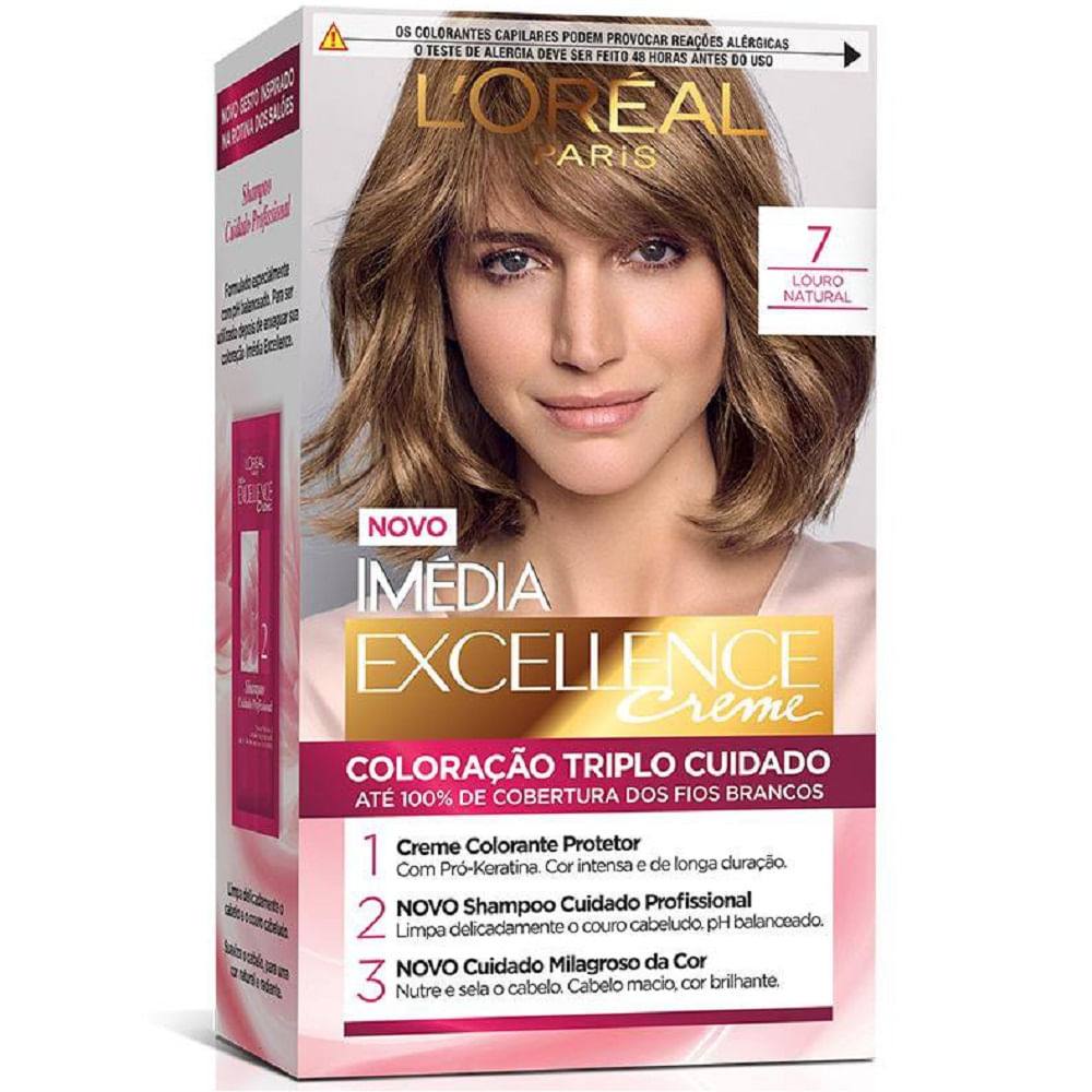 Tintura Permanente Imédia Excellence L’oréal Paris 7.0 Louro Natural