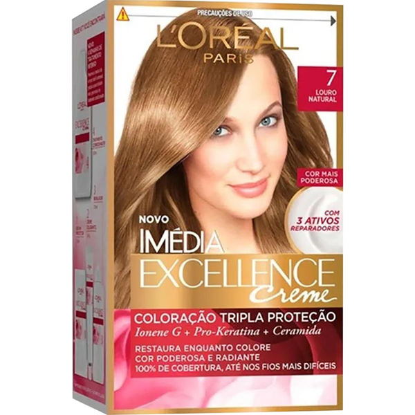 Tintura Permanente Imédia Excellence L’oréal Paris 7.0 Louro Natural
