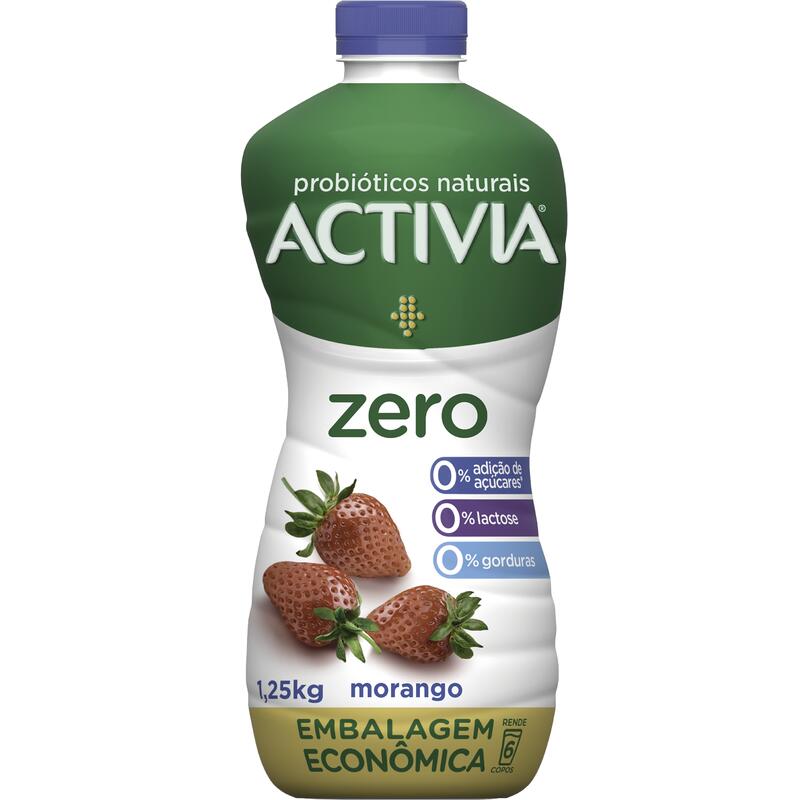 Leite Fermentado Zero Lactose Activia Morango 1,250kg