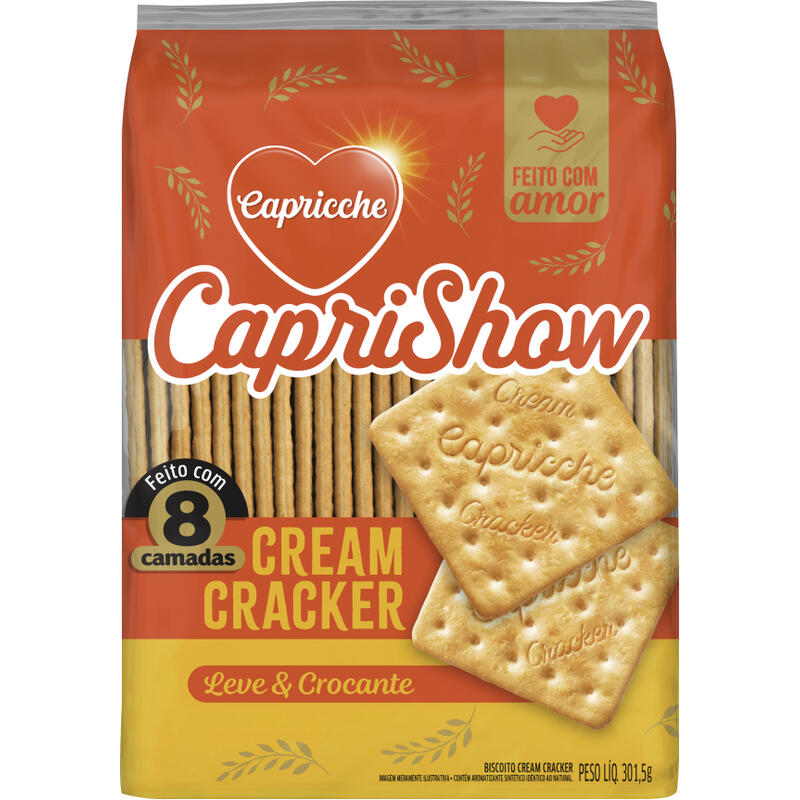 Biscoito CapriShow Cream Cracker 301,5g