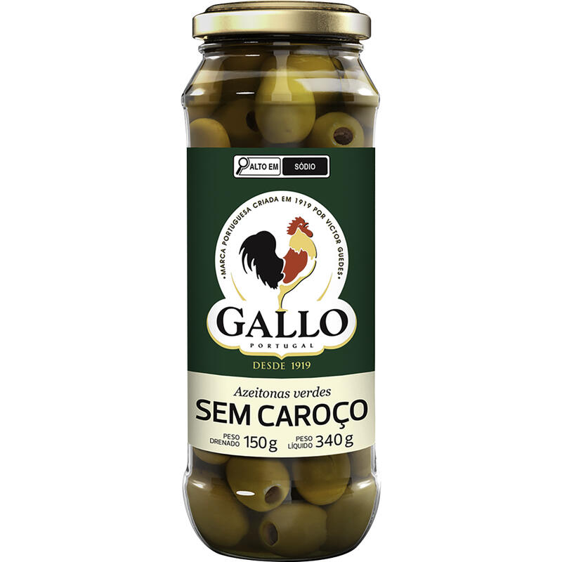 Azeitona Verde Gallo Sem Caroço 150g