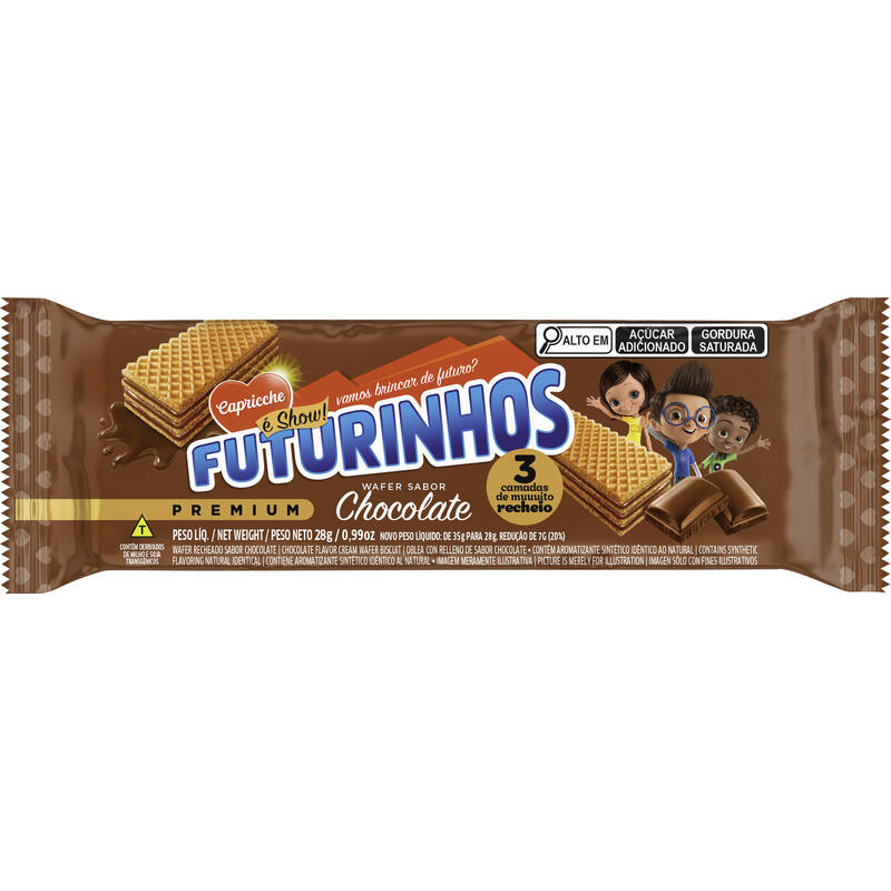 Biscoito Wafer Futurinhos Chocolate 28g
