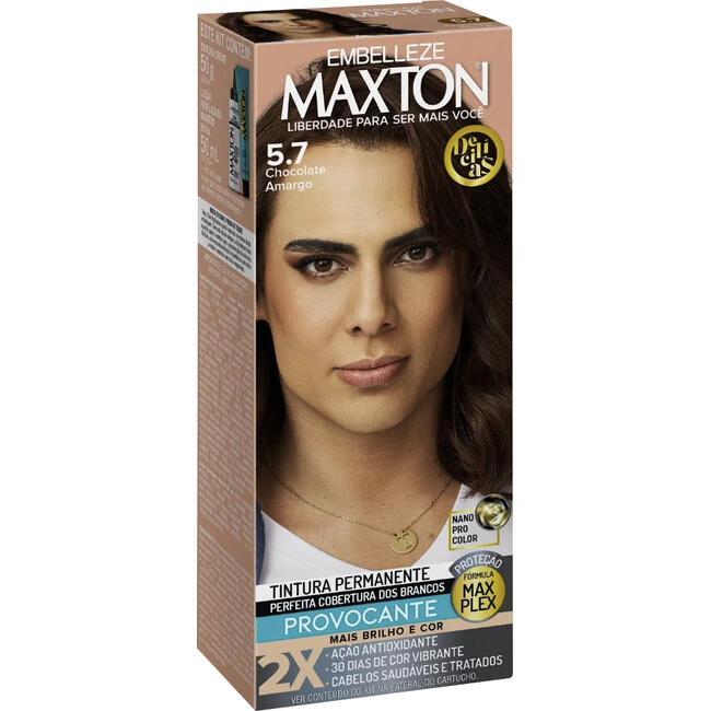 Tintura para Cabelo Maxton 5.7 Chocolate Amargo 1 kit
