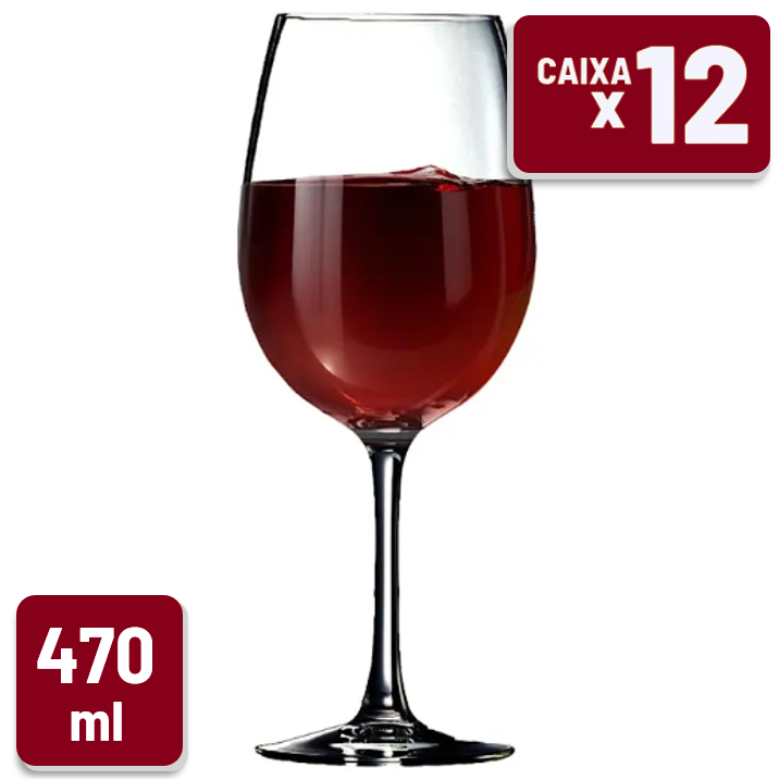 Taça de Vidro So Wine Corte Quente 470ml Caixa c/ 12 Un
