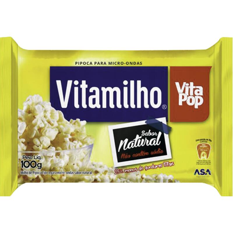 Milho de Pipoca para Micro-ondas Vitamilho Zero Sódio 100g