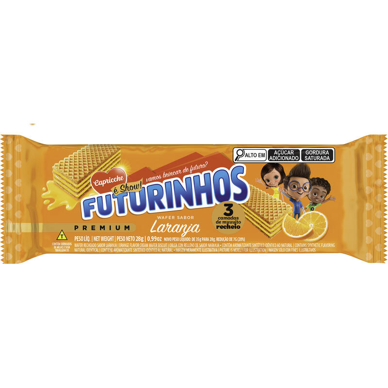 Biscoito Wafer Futurinhos Laranja 28g