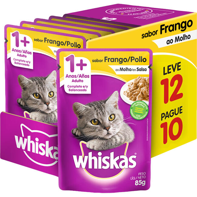 Alimento para Gatos Whiskas Frango 12x85g
