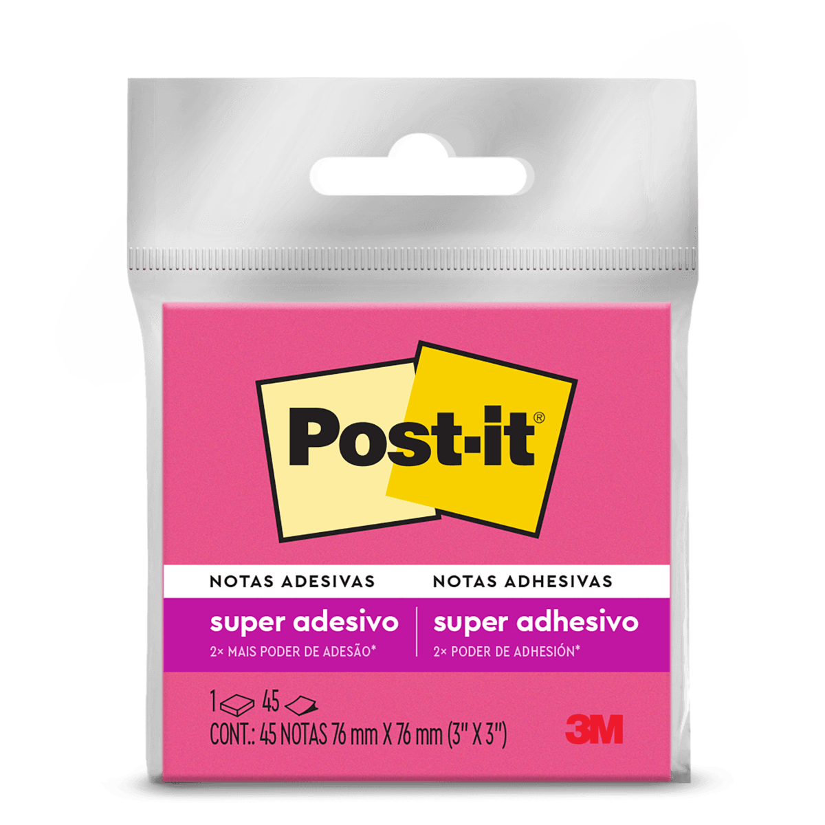 Bloco de Notas Post-it Adesivo Rosa 45 Folhas