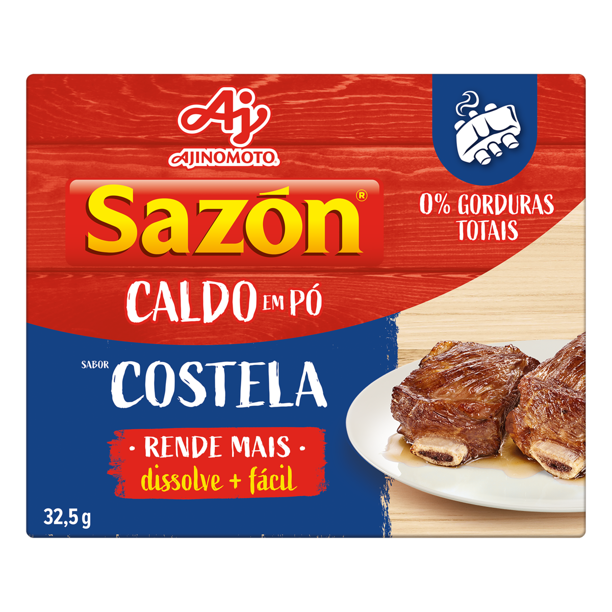 Caldo Pó Costela Sazón Caixa 32,5g 5 Unidades