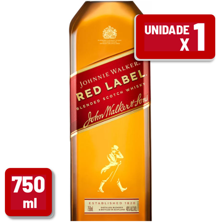 Whisky J. Walker Red Label Garrafa Vidro 750ml