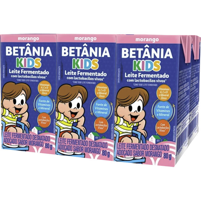 Leite Fermentado Betânia kids Morango 480g