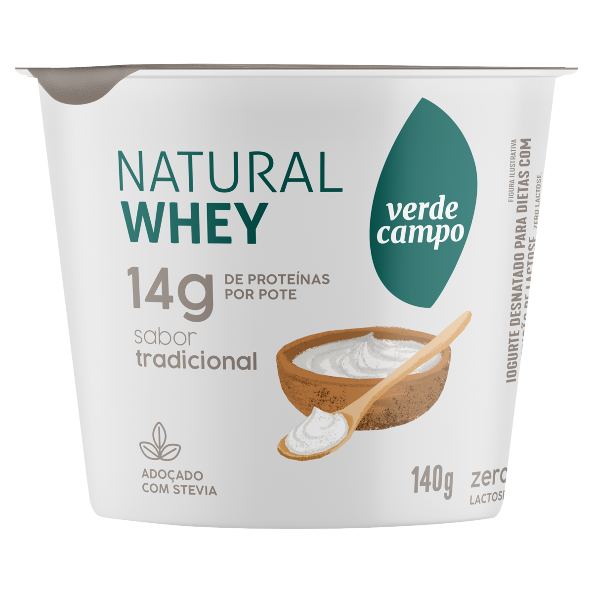 Iogurte VERDE CAMPO Natural Whey 14g de Proteína Tradicional 140 gr