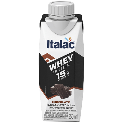 Bebida Láctea Whey Italac Chocolate Zero Lactose 250ml