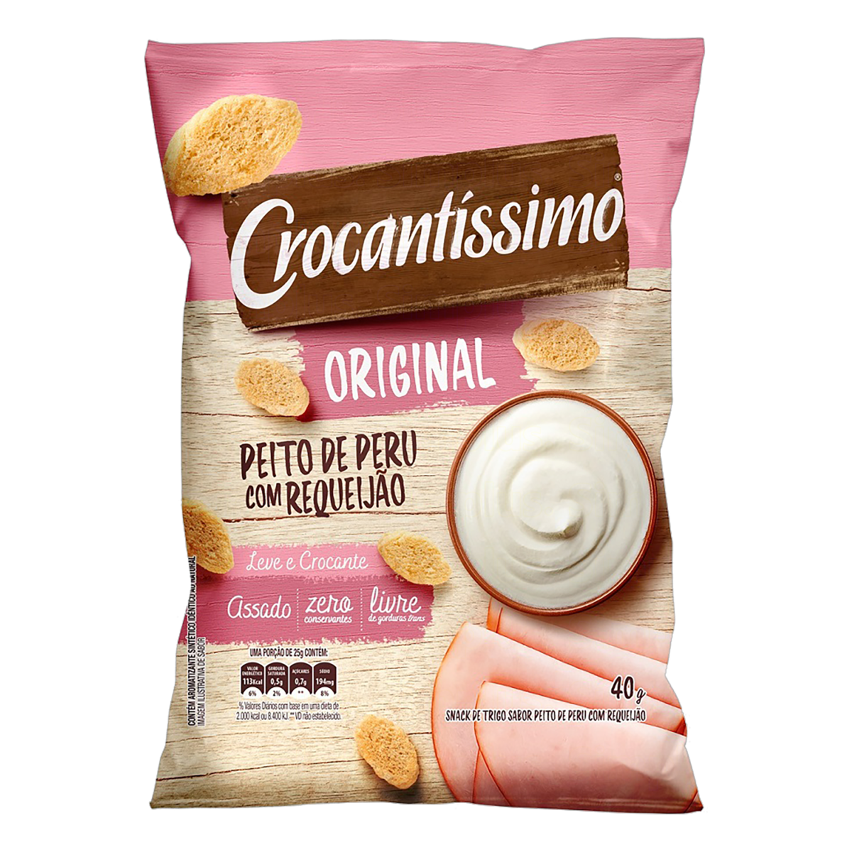 Snack  Crocantíssimo Peito de Peru com Requeijão Pacote 40g
