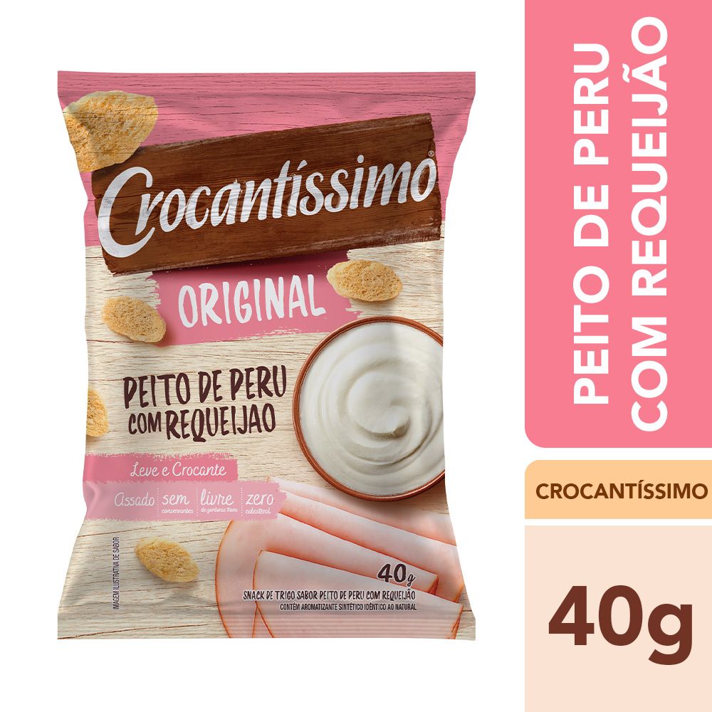 Snack  Crocantíssimo Peito de Peru com Requeijão Pacote 40g