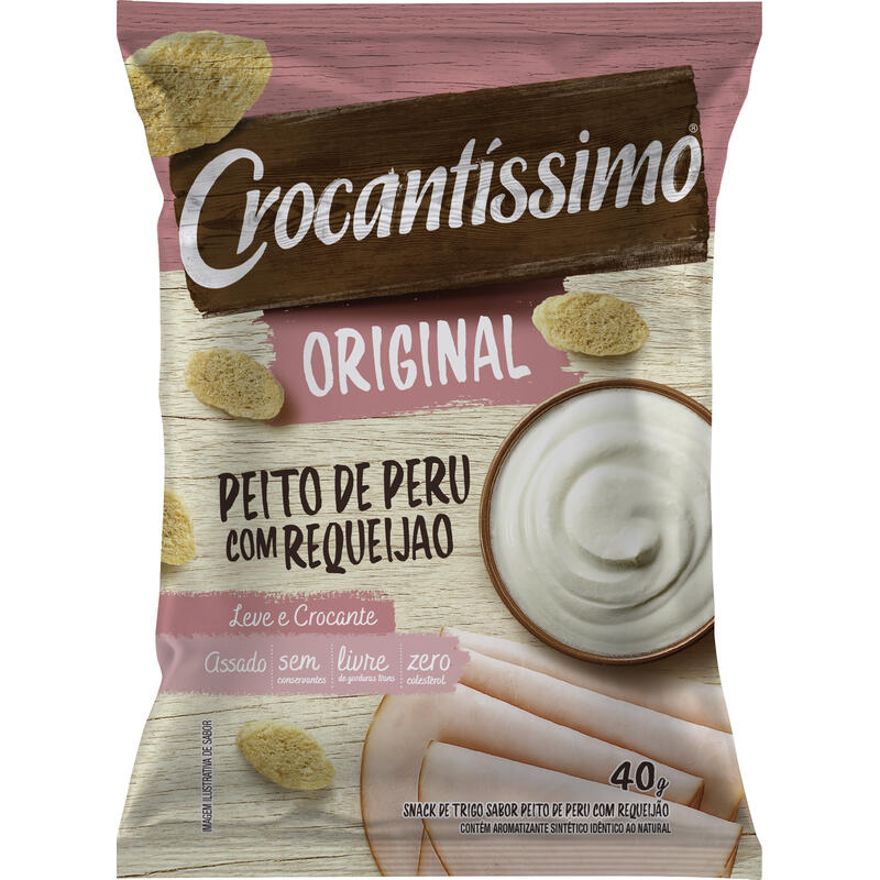 Snack  Crocantíssimo Peito de Peru com Requeijão Pacote 40g