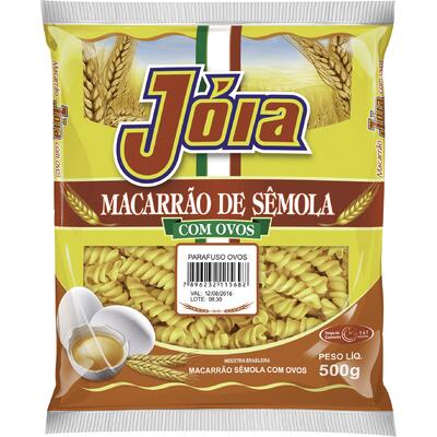 Macarrão com Ovos Jóia Parafuso 500g