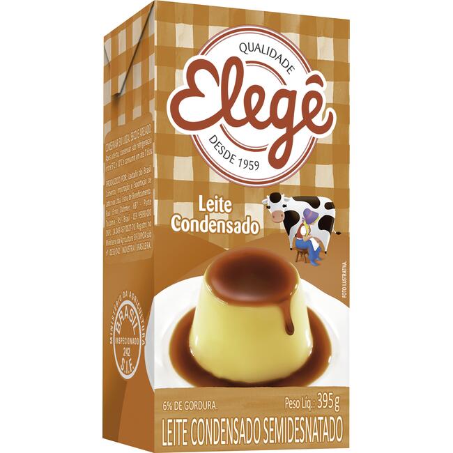 Leite Condensado Elegê Semidesnatado 395g