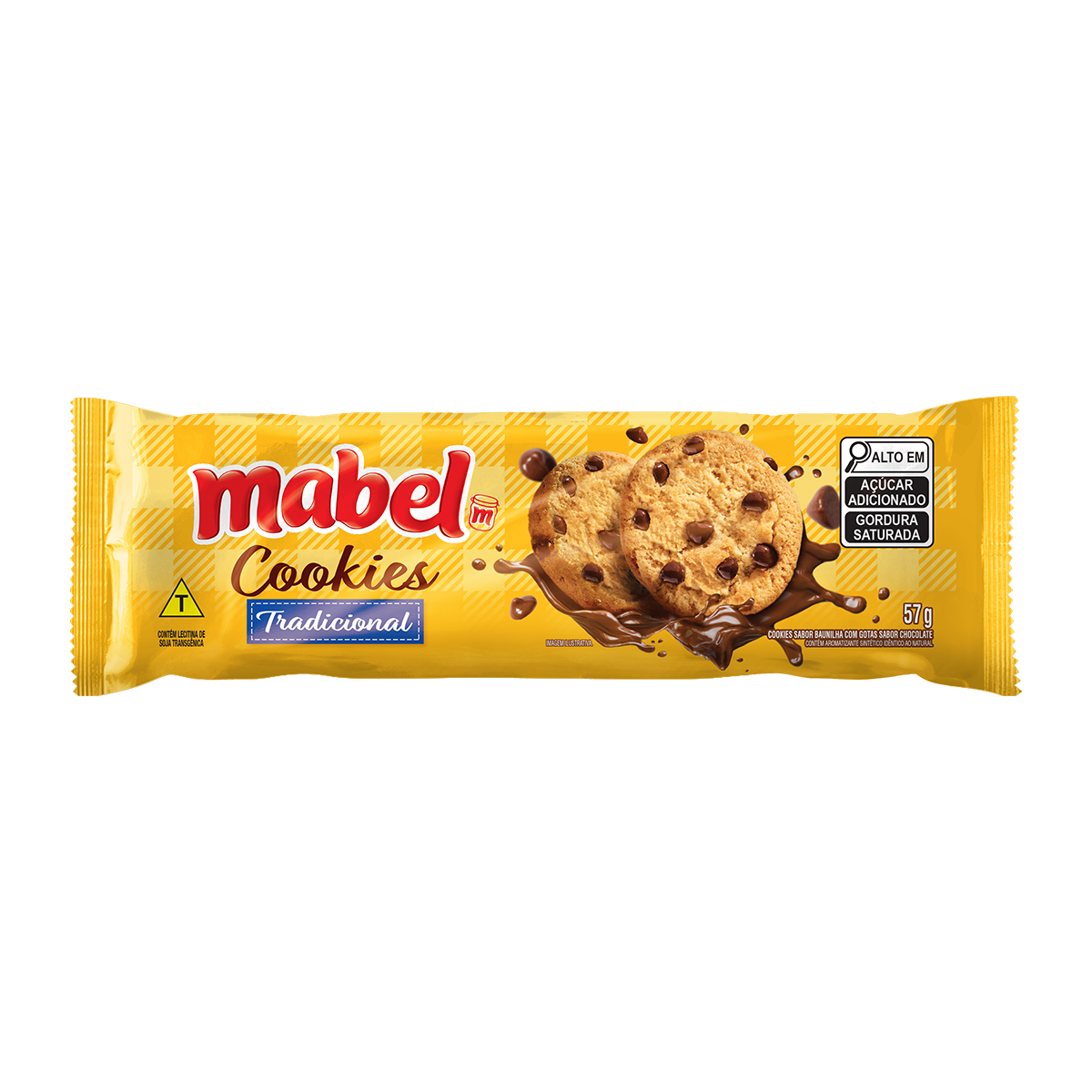 Cookie Mabel Baunilha Gotas Sabor Chocolate 57g