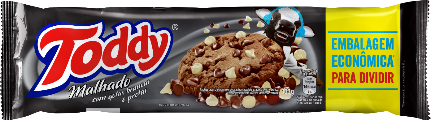 Biscoito Cookie Baunilha Com Gotas De Chocolate Toddy Pacote 57G